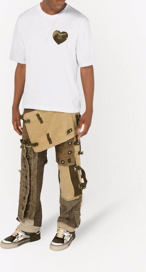 Dolce & Gabbana T-shirt met camouflagehart Wit