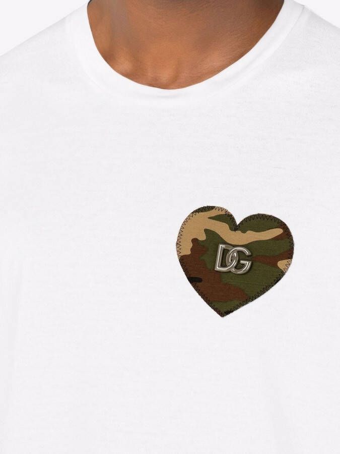 Dolce & Gabbana T-shirt met camouflagehart Wit