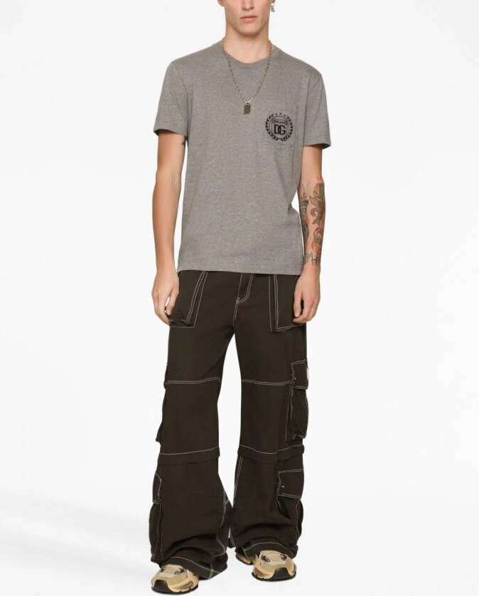 Dolce & Gabbana T-shirt met geborduurd logo Grijs