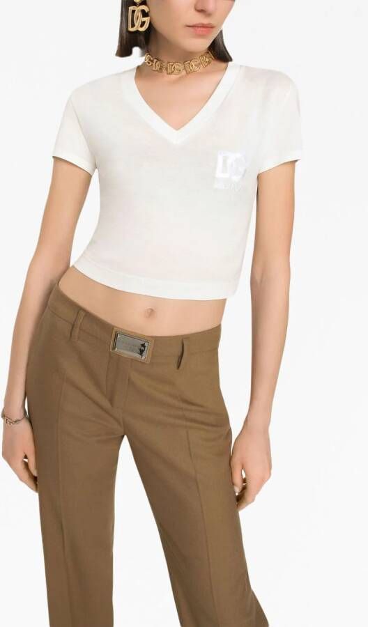 Dolce & Gabbana T-shirt met geborduurd logo Wit