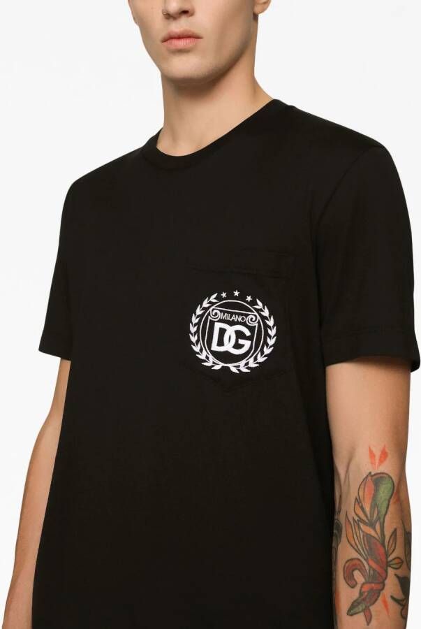 Dolce & Gabbana T-shirt met geborduurd logo Zwart