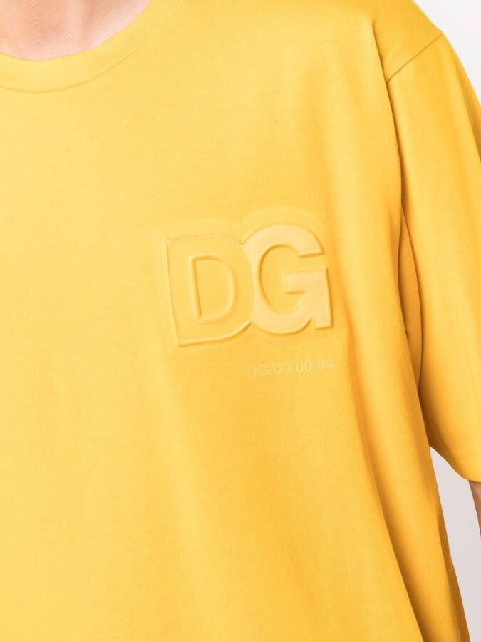 Dolce & Gabbana T-shirt met logo-reliëf Geel