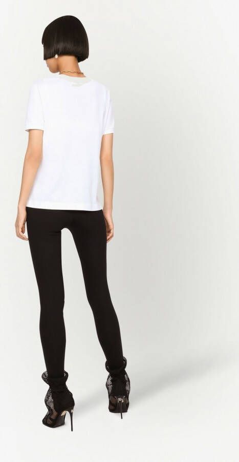 Dolce & Gabbana T-shirt verfraaid met kristallen Wit