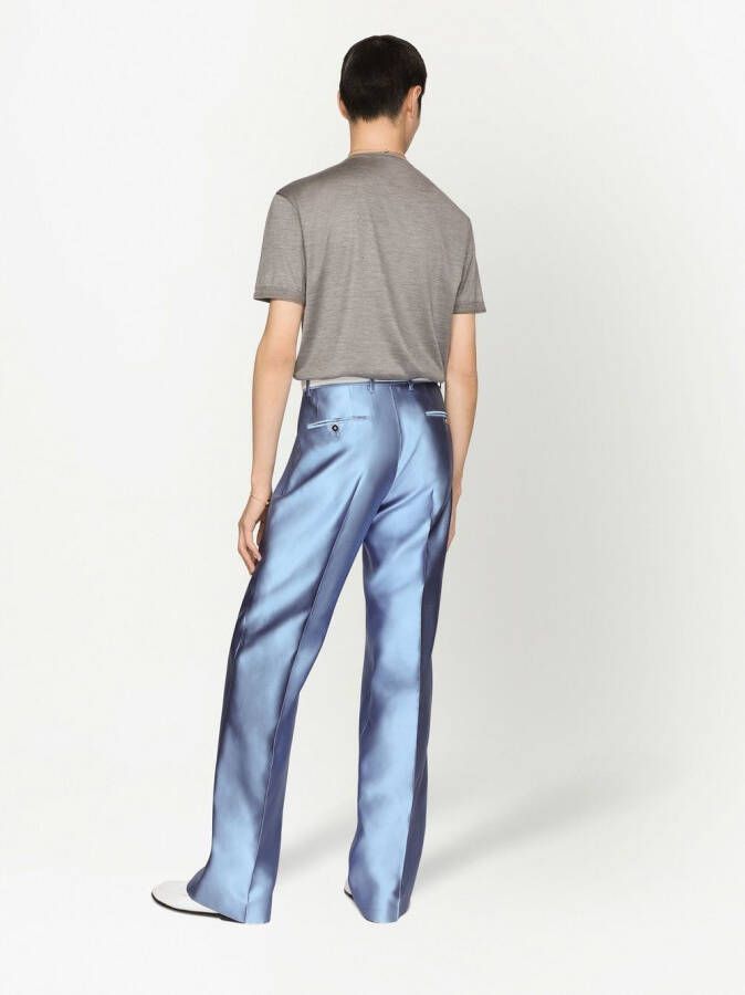 Dolce & Gabbana Zijden T-shirt met patch Grijs