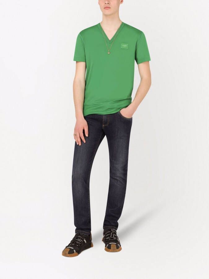 Dolce & Gabbana T-shirt met logopatch Groen