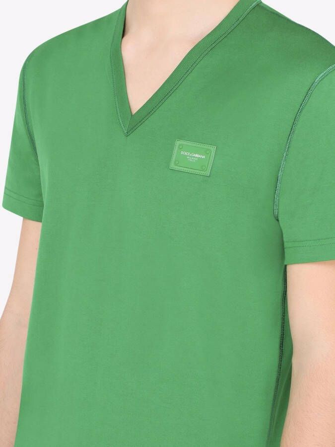 Dolce & Gabbana T-shirt met logopatch Groen