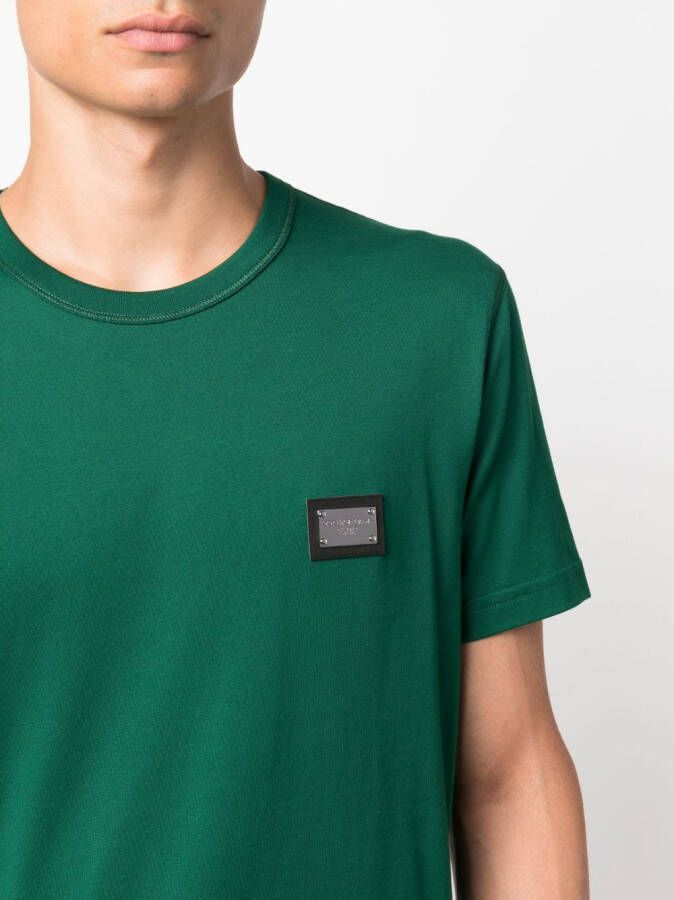 Dolce & Gabbana T-shirt met logopatch Groen