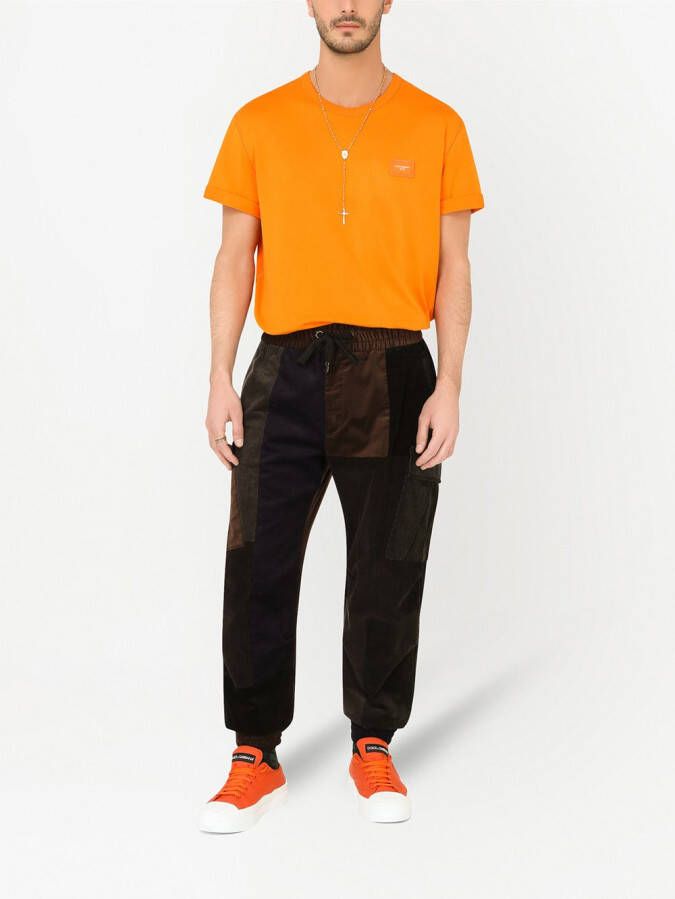 Dolce & Gabbana T-shirt met logopatch Oranje
