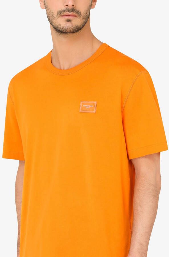 Dolce & Gabbana T-shirt met logopatch Oranje