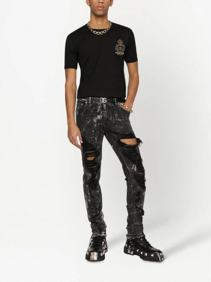 Dolce & Gabbana Katoenen T-shirt met patch Zwart