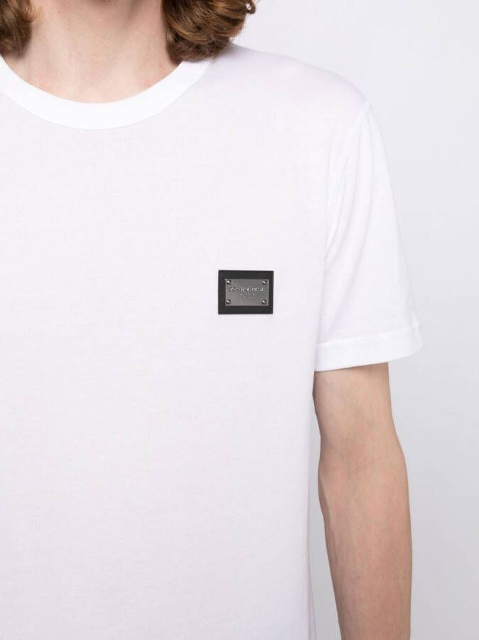 Dolce & Gabbana T-shirt met logoplakkaat Wit