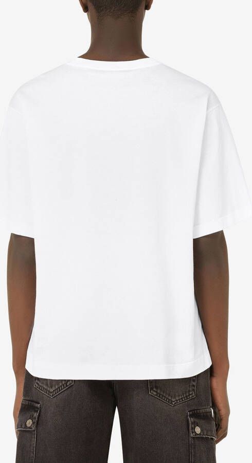 Dolce & Gabbana T-shirt met logoplakkaat Wit