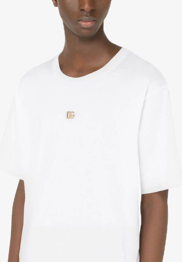 Dolce & Gabbana T-shirt met logoplakkaat Wit