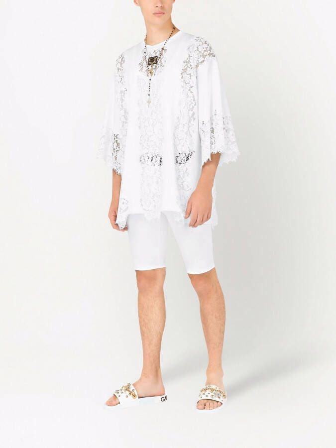 Dolce & Gabbana T-shirt met veterdetail Wit