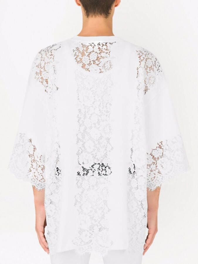 Dolce & Gabbana T-shirt met veterdetail Wit