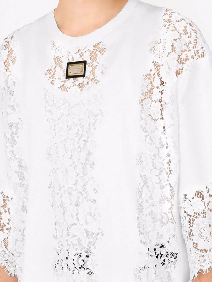 Dolce & Gabbana T-shirt met veterdetail Wit