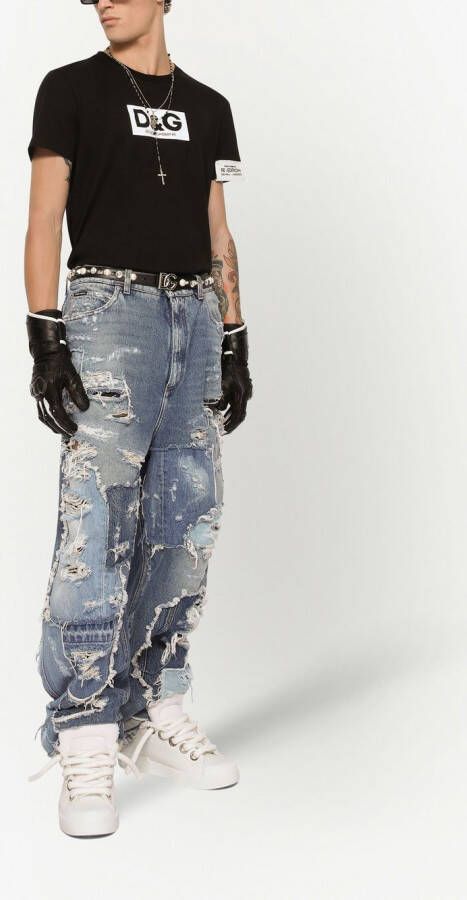 Dolce & Gabbana T-shirt met logoprint Zwart