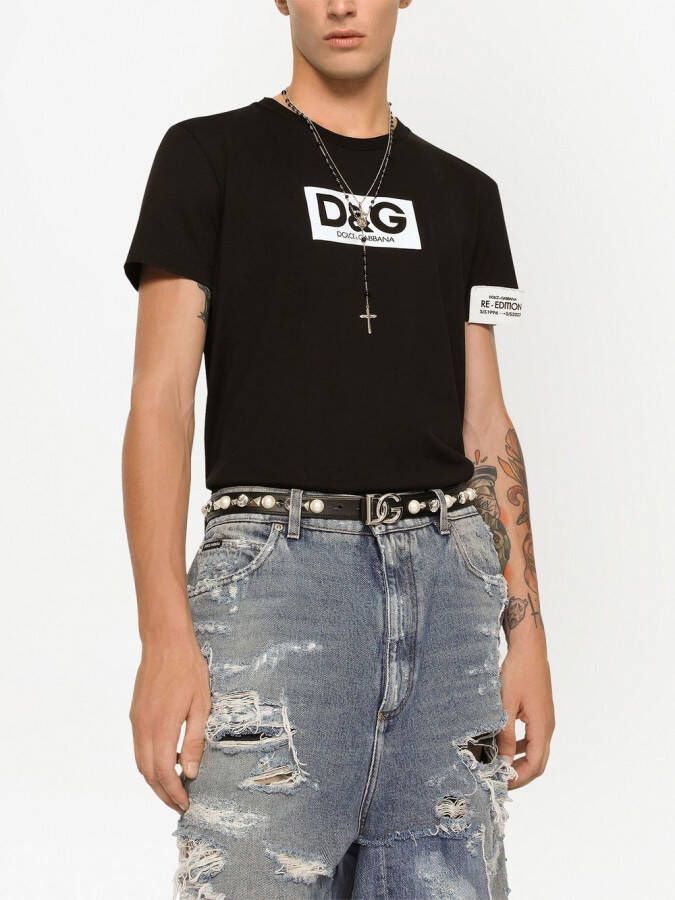 Dolce & Gabbana T-shirt met logoprint Zwart