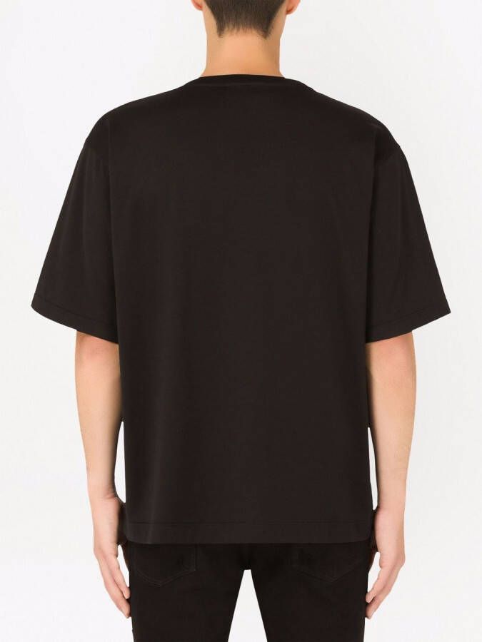 Dolce & Gabbana Katoenen T-shirt met geborduurd logo Zwart