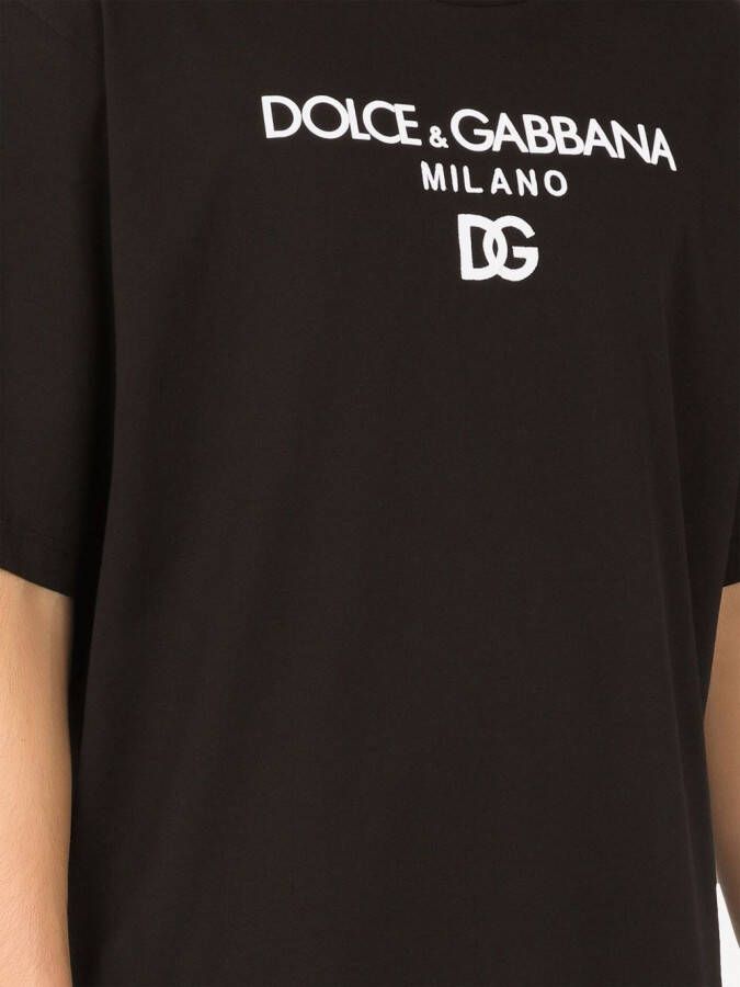 Dolce & Gabbana Katoenen T-shirt met geborduurd logo Zwart