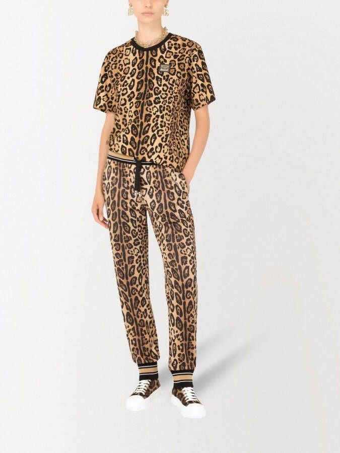 Dolce & Gabbana T-shirt met luipaardprint Bruin