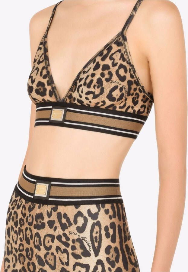 Dolce & Gabbana Bralettetop met luipaardprint Bruin