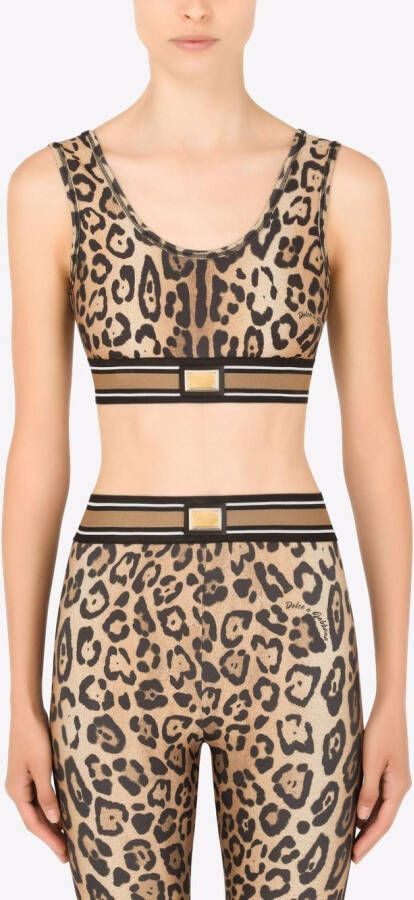 Dolce & Gabbana Top met luipaardprint Bruin
