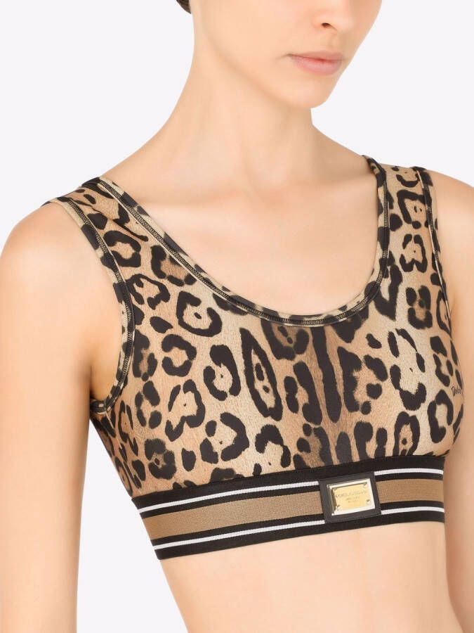 Dolce & Gabbana Top met luipaardprint Bruin