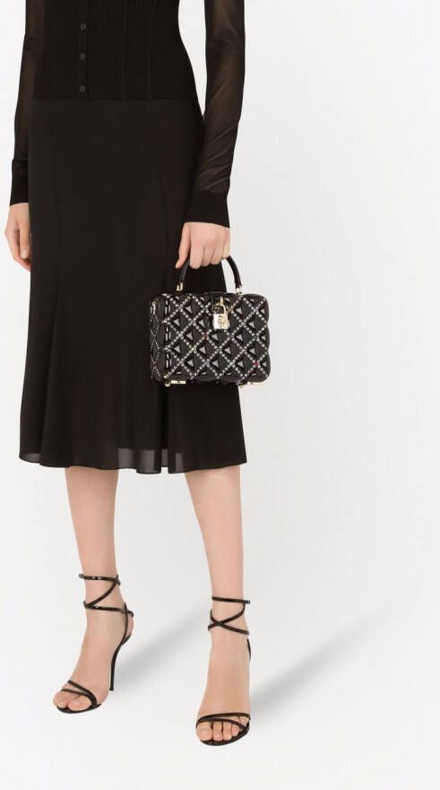 Dolce & Gabbana Dolce Box tas verfraaid met stras en handgreep Zwart