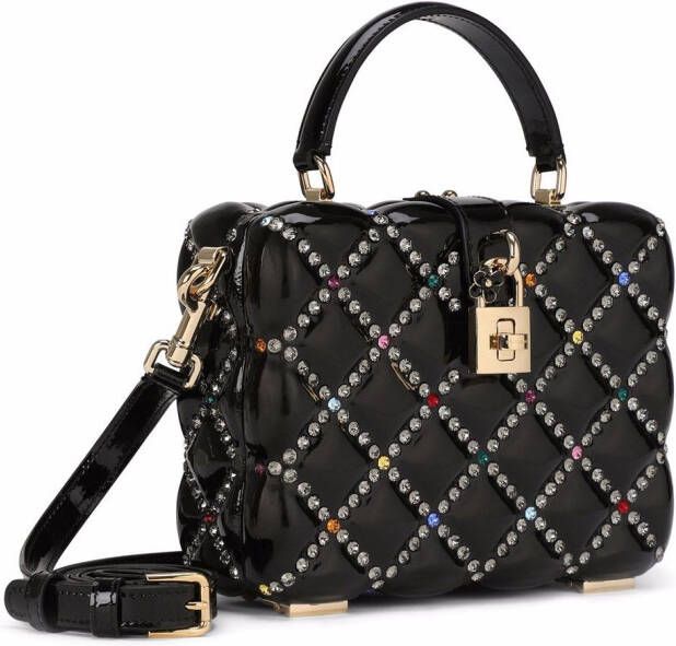 Dolce & Gabbana Dolce Box tas verfraaid met stras en handgreep Zwart