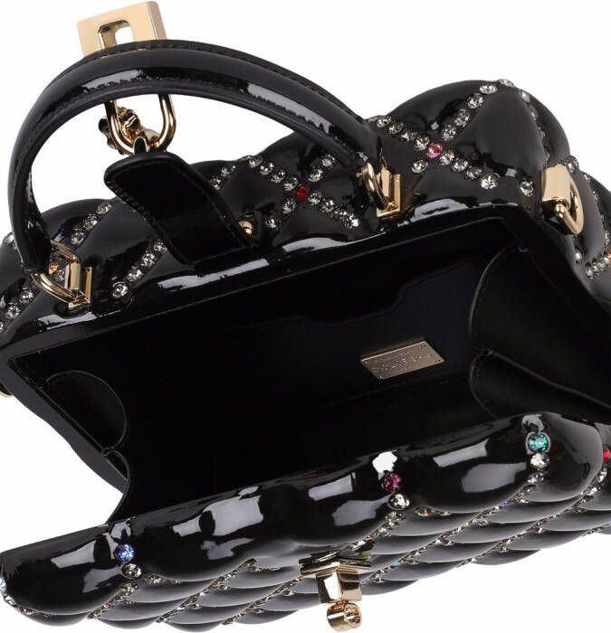 Dolce & Gabbana Dolce Box tas verfraaid met stras en handgreep Zwart