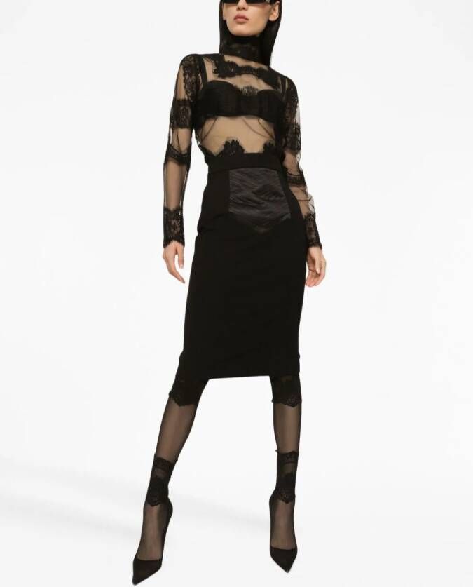 Dolce & Gabbana Top met kant Zwart