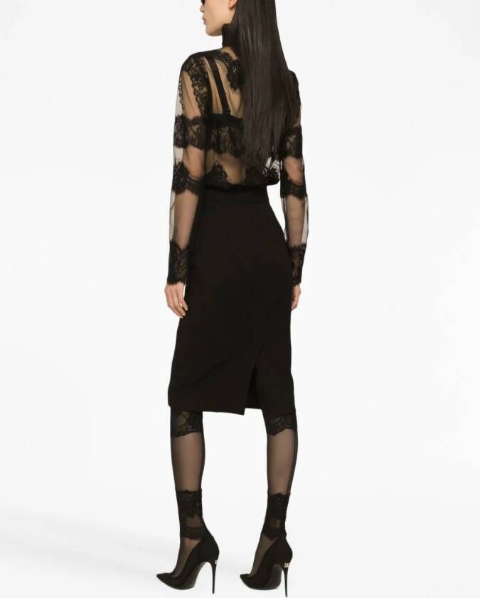 Dolce & Gabbana Top met kant Zwart