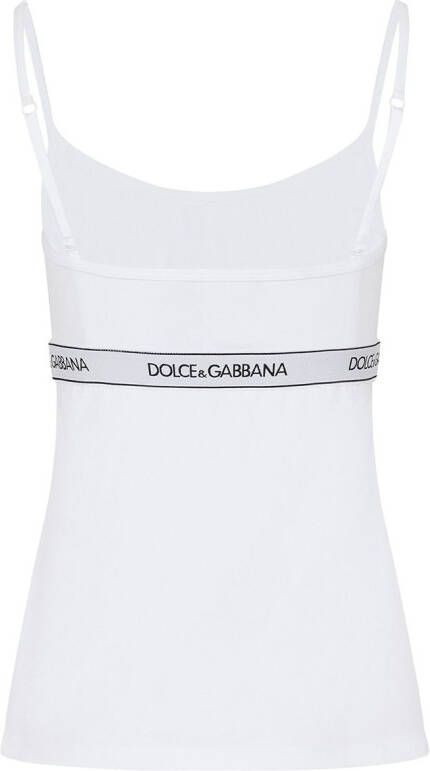 Dolce & Gabbana Tanktop met logo tailleband Wit