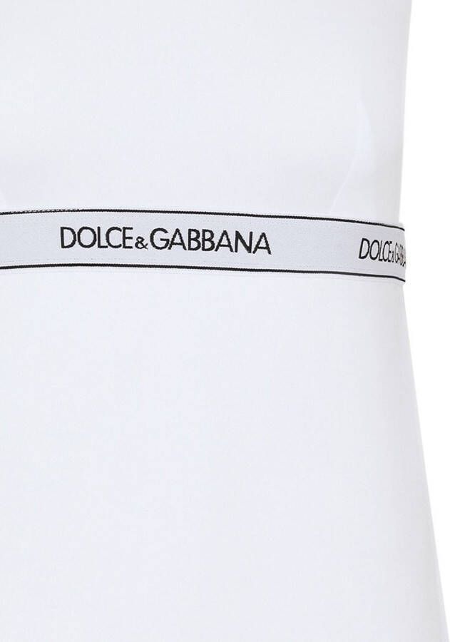 Dolce & Gabbana Tanktop met logo tailleband Wit