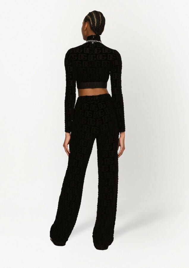 Dolce & Gabbana Cropped top met DG-logo jacquard Zwart