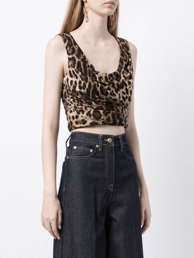 Dolce & Gabbana Top met luipaardprint Bruin