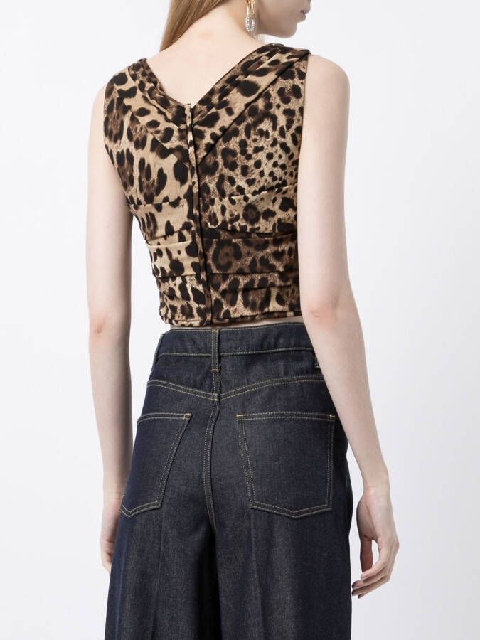 Dolce & Gabbana Top met luipaardprint Bruin