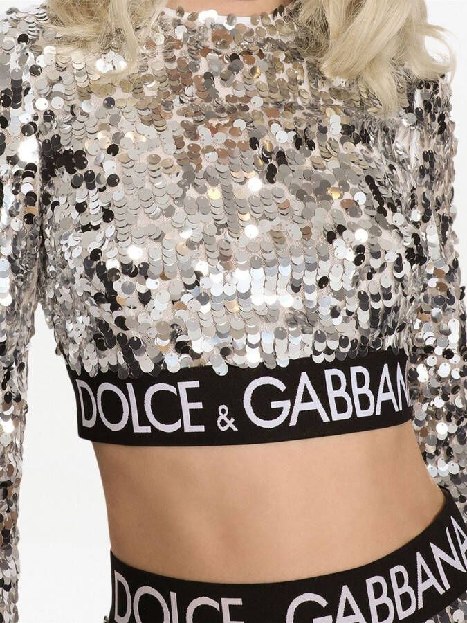 Dolce & Gabbana Top verfraaid met pailletten Zilver
