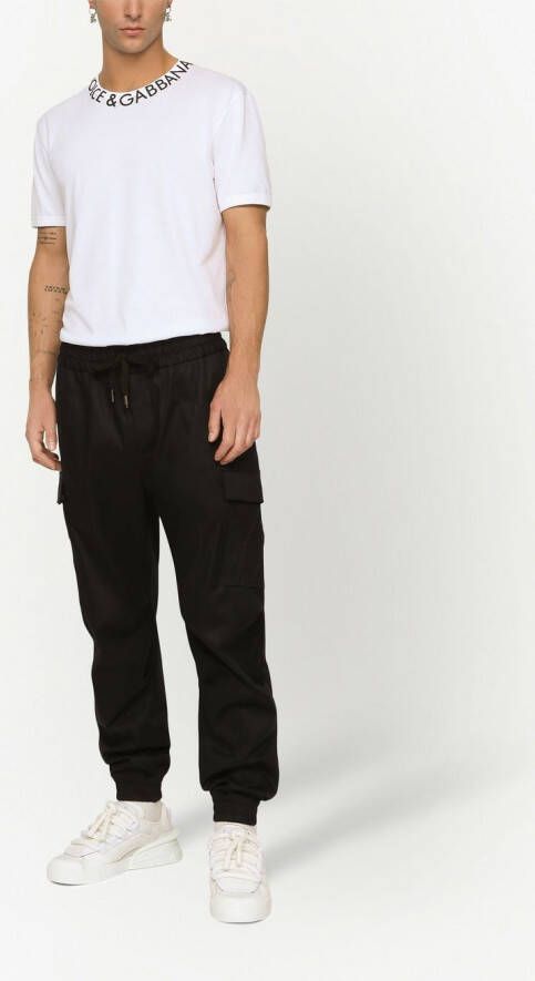 Dolce & Gabbana Cargo broek met logo label Blauw