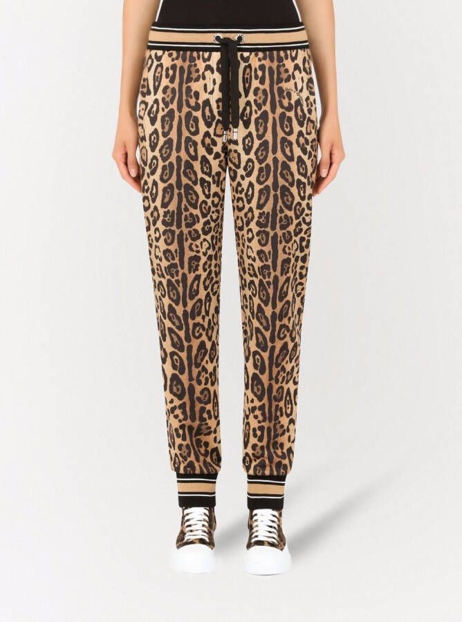 Dolce & Gabbana Trainingsbroek met luipaardprint Bruin