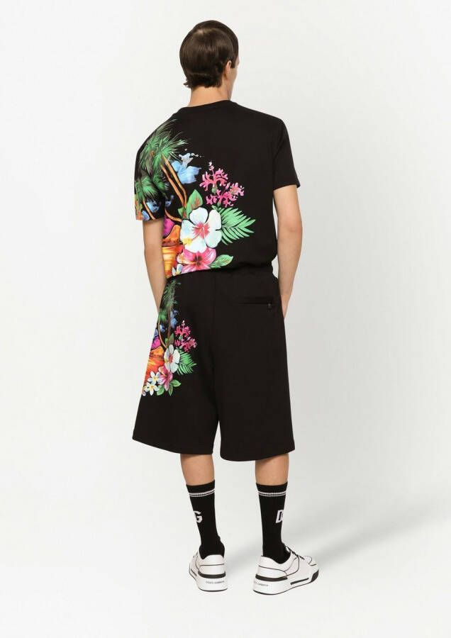 Dolce & Gabbana Trainingsshorts met bloemenprint Zwart