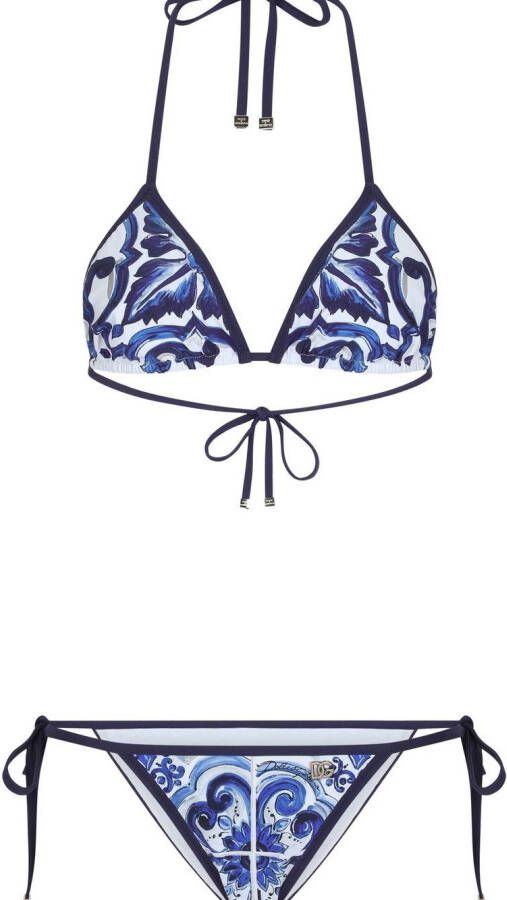 Dolce & Gabbana Triangel bikini Blauw