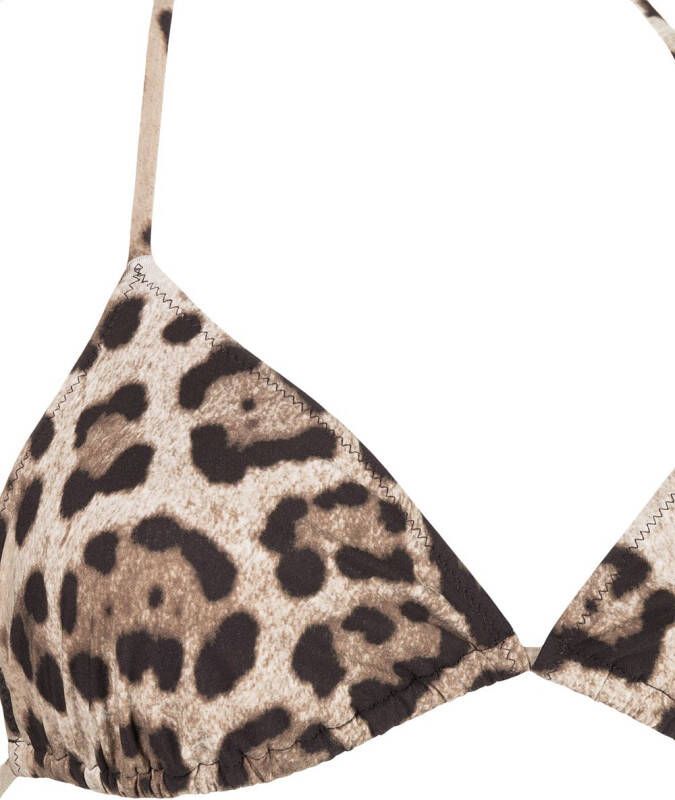 Dolce & Gabbana triangel bikini topje met luipaarddessin Bruin