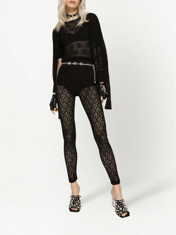 Dolce & Gabbana Trui met DG-logo jacquard Zwart