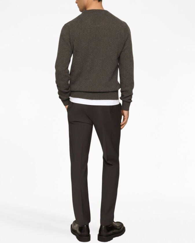 Dolce & Gabbana Trui van wol-kasjmier met logo label Bruin