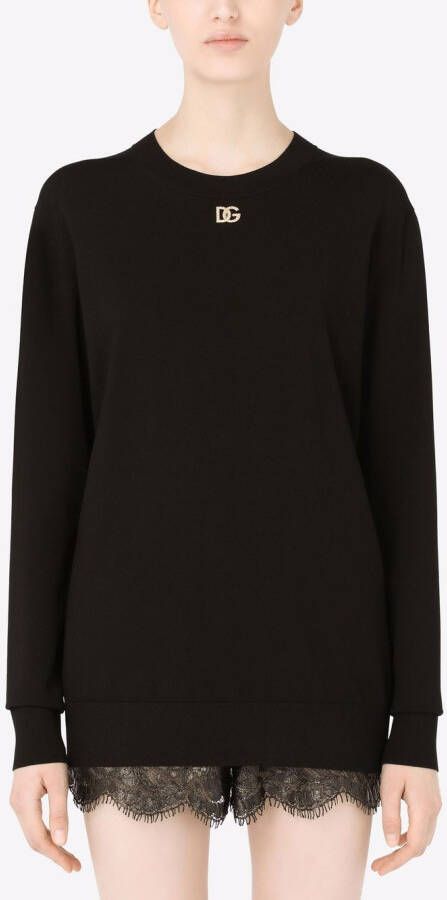 Dolce & Gabbana Sweater met logo-applicatie Zwart