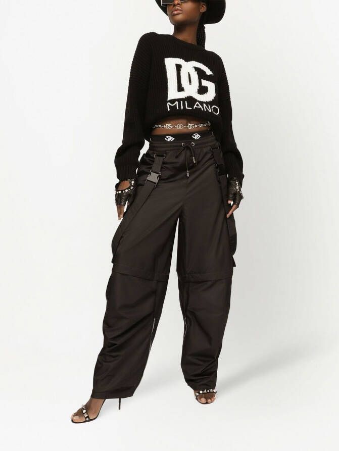Dolce & Gabbana Gebreide trui met DG-logo Zwart