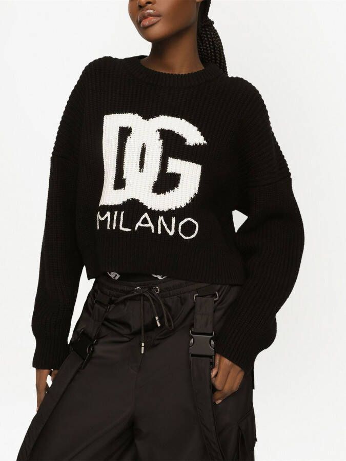 Dolce & Gabbana Gebreide trui met DG-logo Zwart