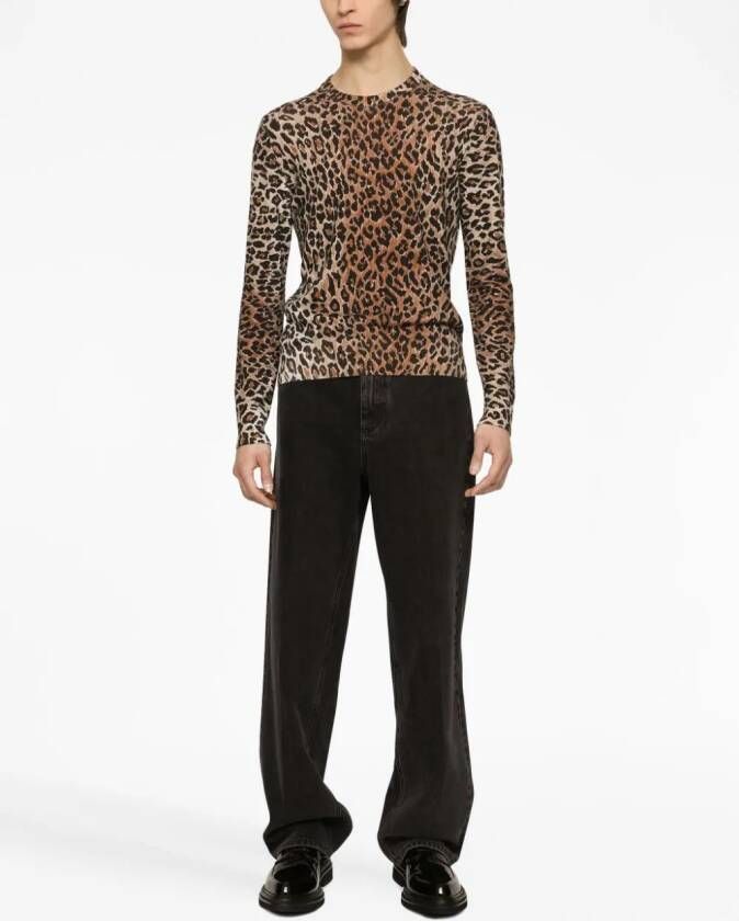 Dolce & Gabbana Trui met luipaardprint Bruin